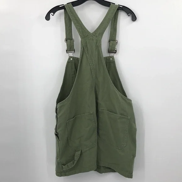 Aeropostale Solid Twill Skirtall Size L Bob Overall Carpenter Style Skirt Jumper - Picture 8 of 16